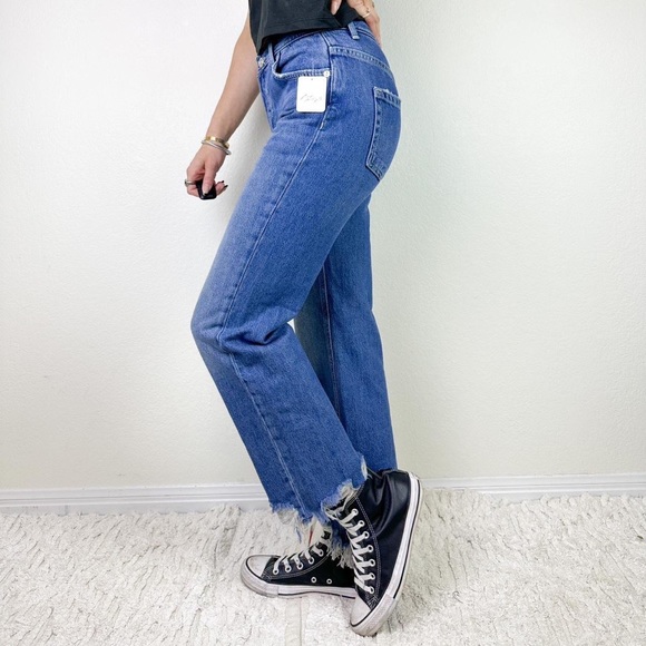 NWT Free People low rise frayed denim jeans - Picture 2 of 6